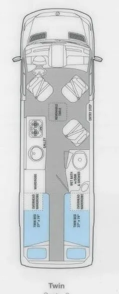 Airstream Interstate TWIN floor plan
