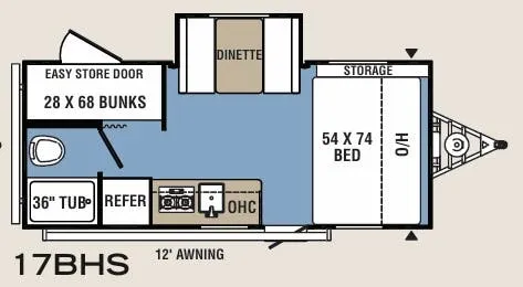 Coachmen Clipper 17BHS floor plan