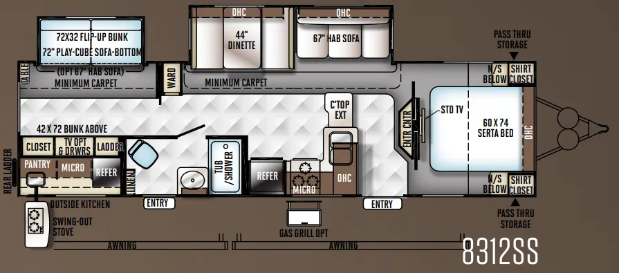 2015 Forest River RV Rockwood Signature Ultra Lite 8312SS - Floor plan