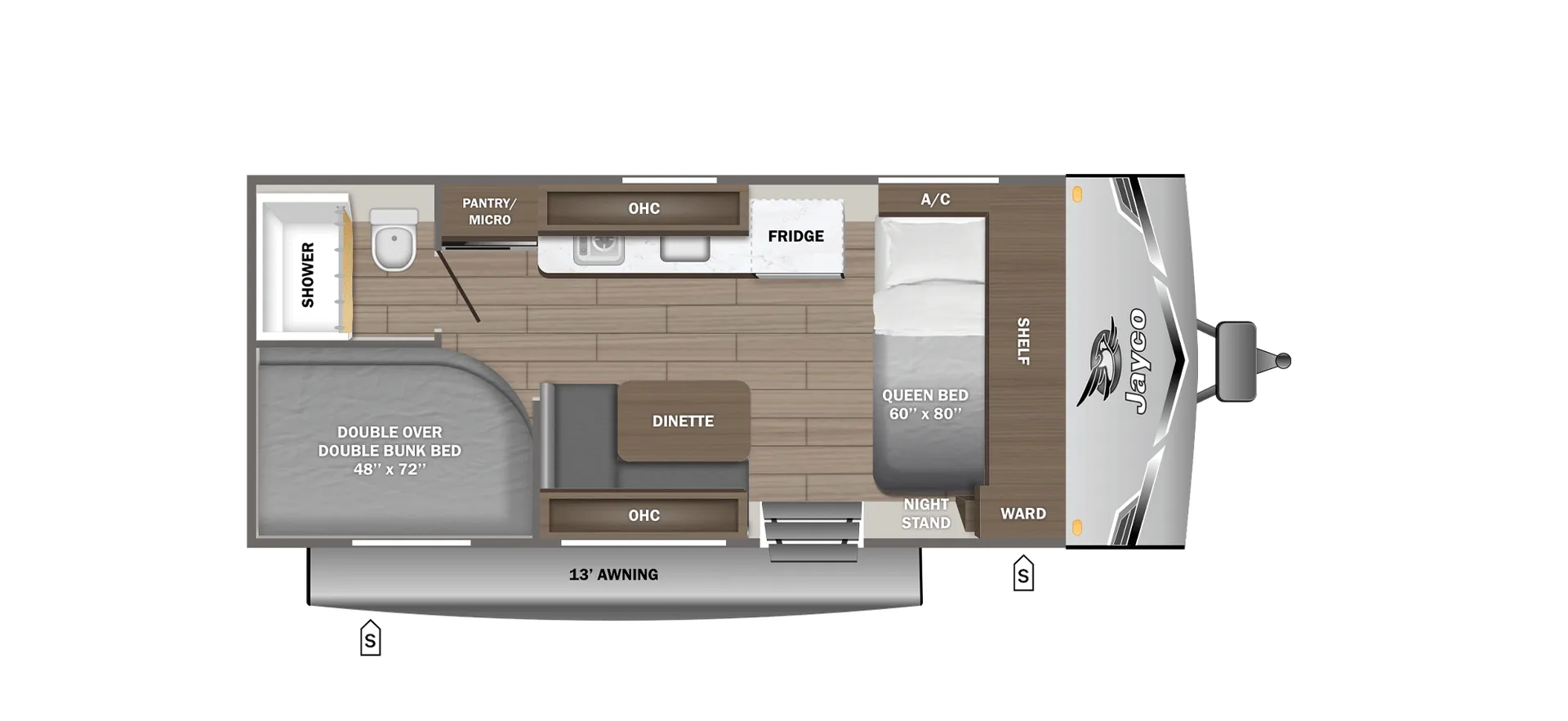 2026 Jayco Jay Flight SLX 172DBW - Floor plan