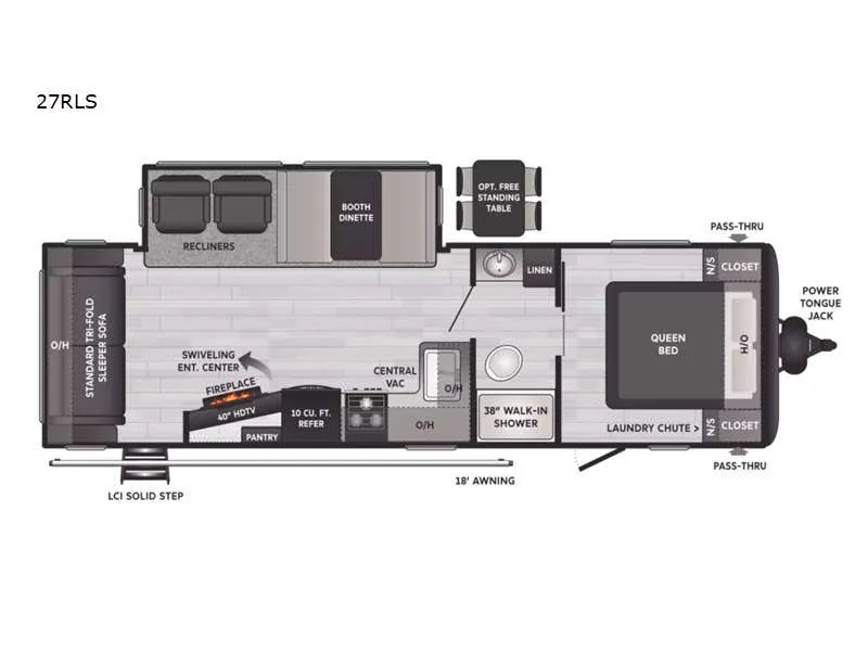 2022 Keystone Hideout 27RLS floor plan