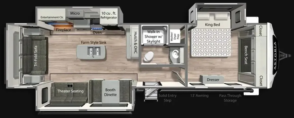 Dutchmen Astoria 3313RL floor plan