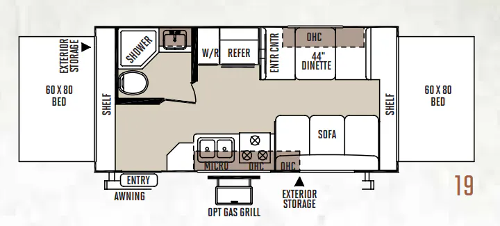 Forest River Rockwood Roo 19 floor plan