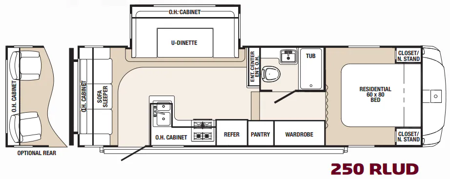 Palomino Sabre Silhouette 250 RLUD floor plan