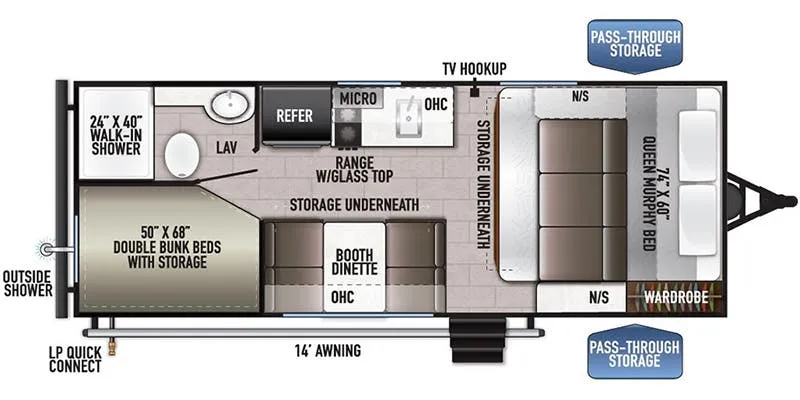 East to West Della Terra LE 170BHLE floor plan