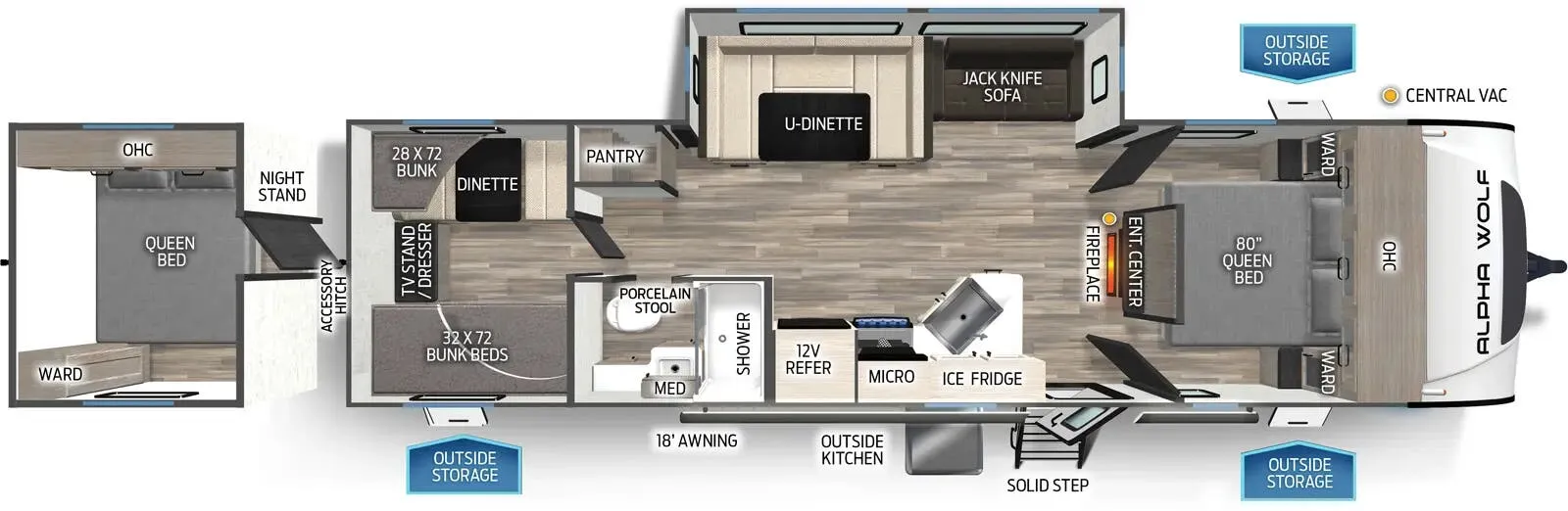 2025 Forest River Cherokee Alpha Wolf 280QBS - Floor plan