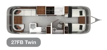 Airstream Globetrotter 27FB Twin floor plan