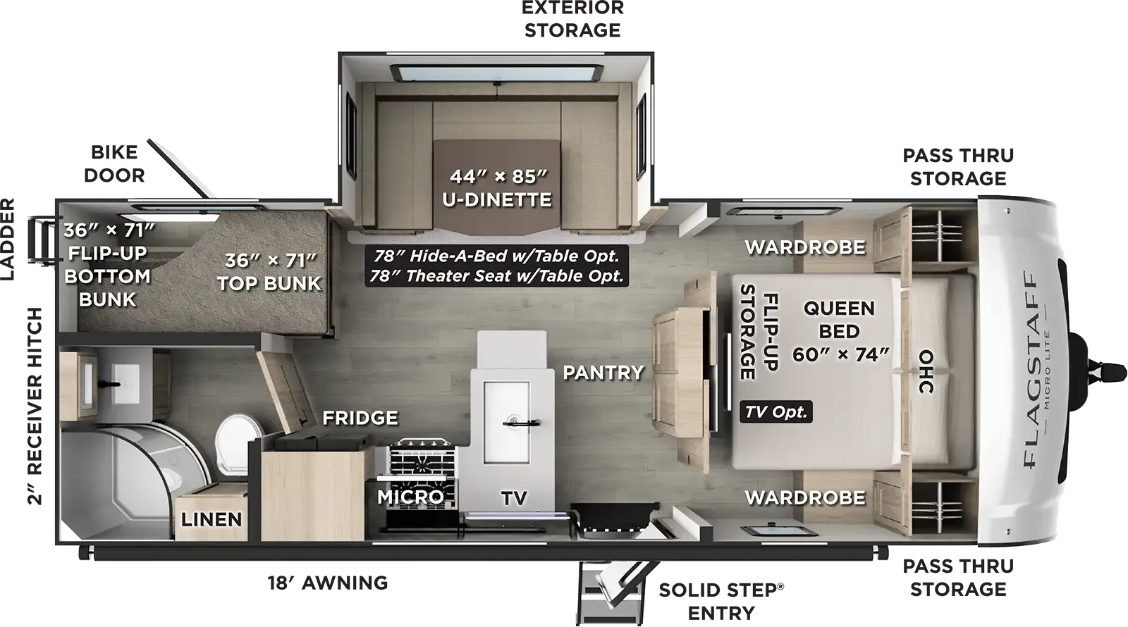 2027 Forest River Flagstaff Micro Lite 25DBH - Floor plan