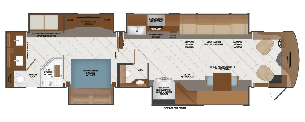 2026 Fleetwood Discovery LXE 44S floor plan