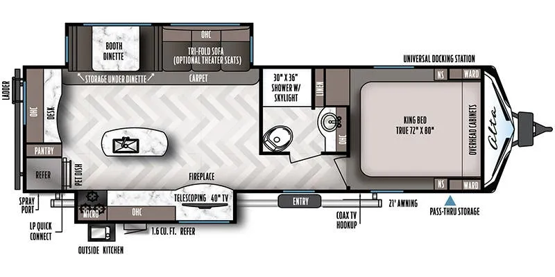 2022 East to West Alta 2810KIK - Floor plan