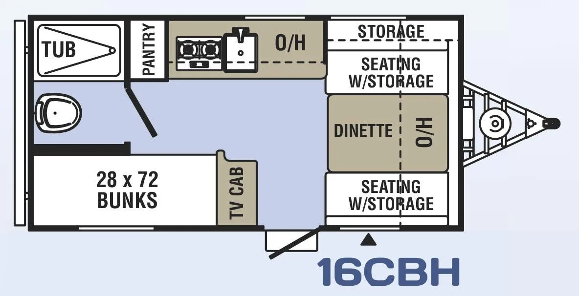 Coachmen Clipper Cadet 16CBH floor plan