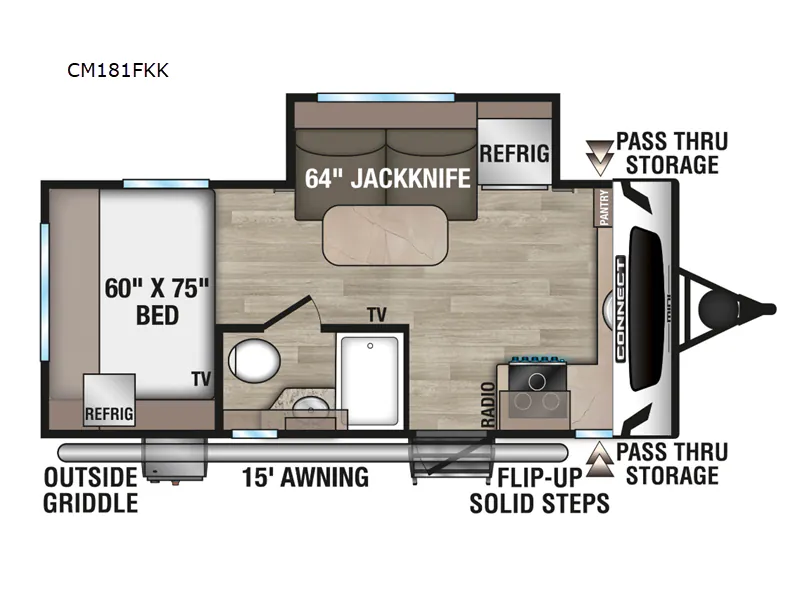 2025 K-Z Connect Mini CM181FKK - Floor plan