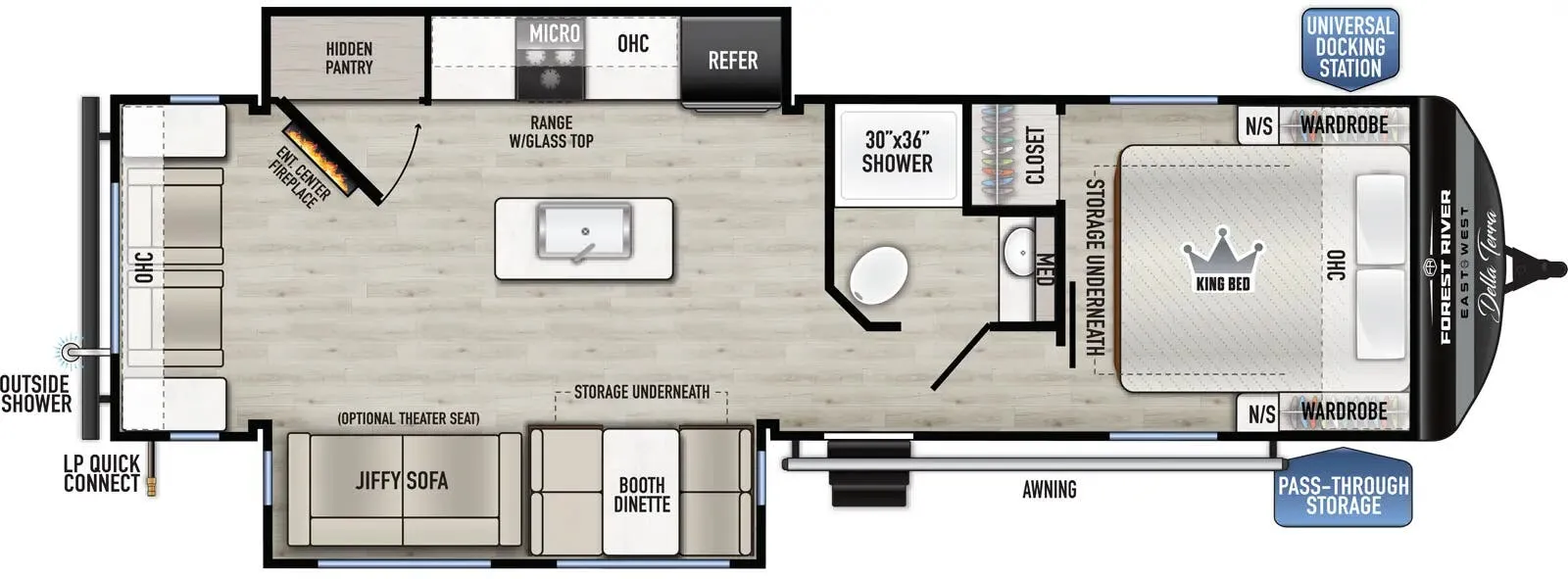 2025 East to West Della Terra 272RL - Floor plan