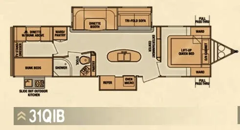 Cruiser RV Enterra 31QIB floor plan