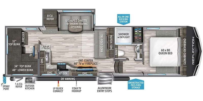 2020 Grand Design Reflection 150 Series 290BH - Floor plan