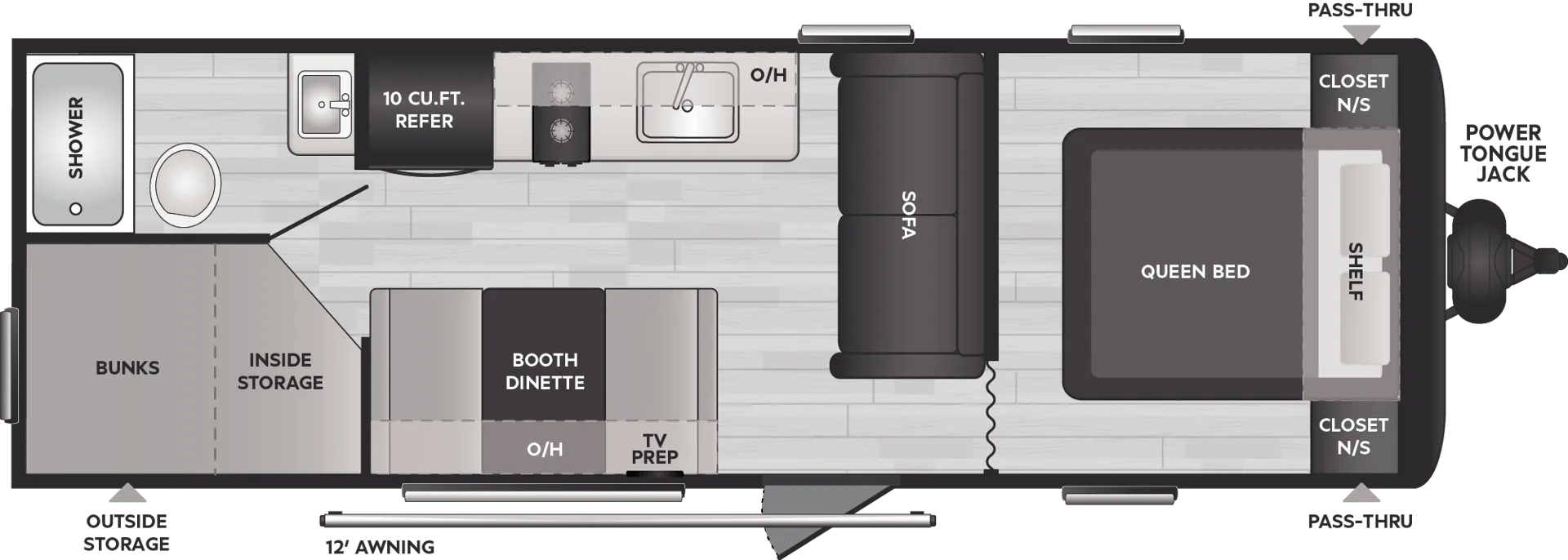 Keystone Hideout Sport Double 240BHWE floor plan