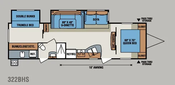 2014 K-Z Spree 322BHS floor plan