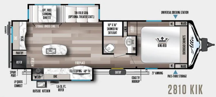East to West Alta 2810KIK floor plan