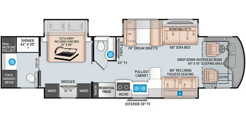 2019 Thor Motor Coach Aria 3901 floor plan
