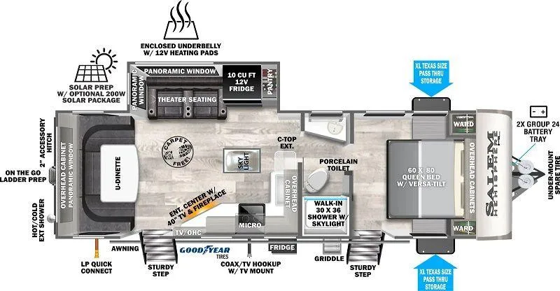 2026 Forest River Salem Hemisphere 24RDHL floor plan