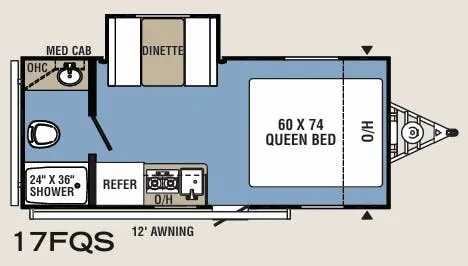 2020 Coachmen Clipper 17FQS - Floor plan