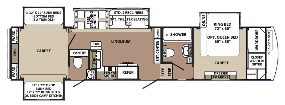 Forest River Blue Ridge 3720BH floor plan