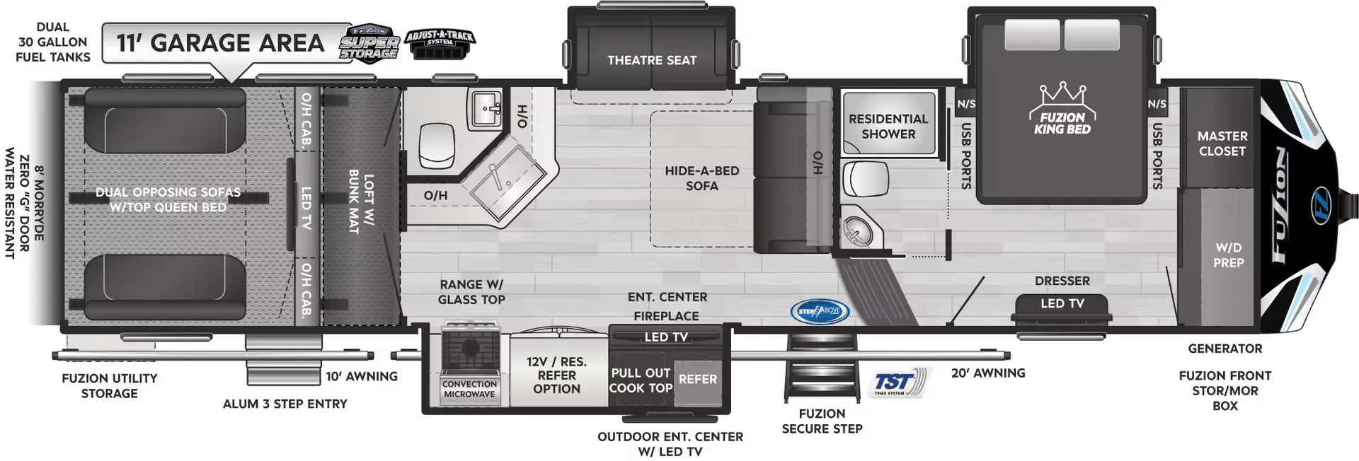 Keystone Fuzion 379 floor plan