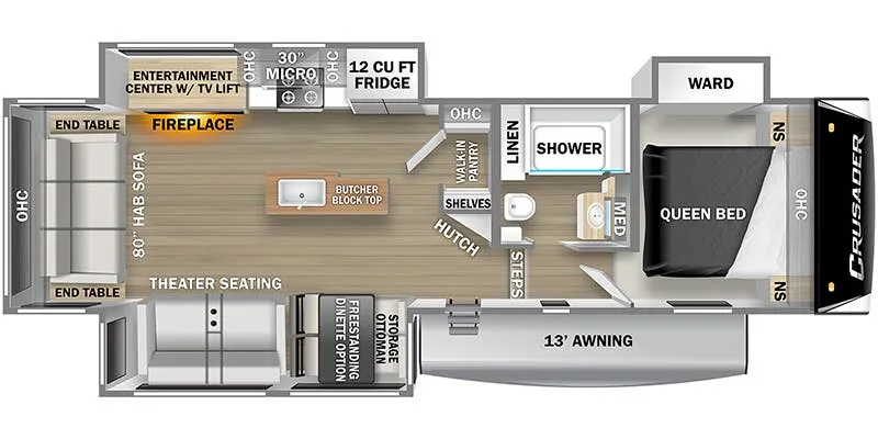 2021 Prime Time Crusader 305RLP - Floor plan