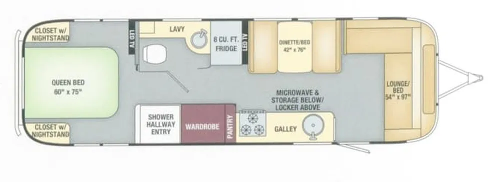 2016 Airstream Flying Cloud 30FB - Floor plan