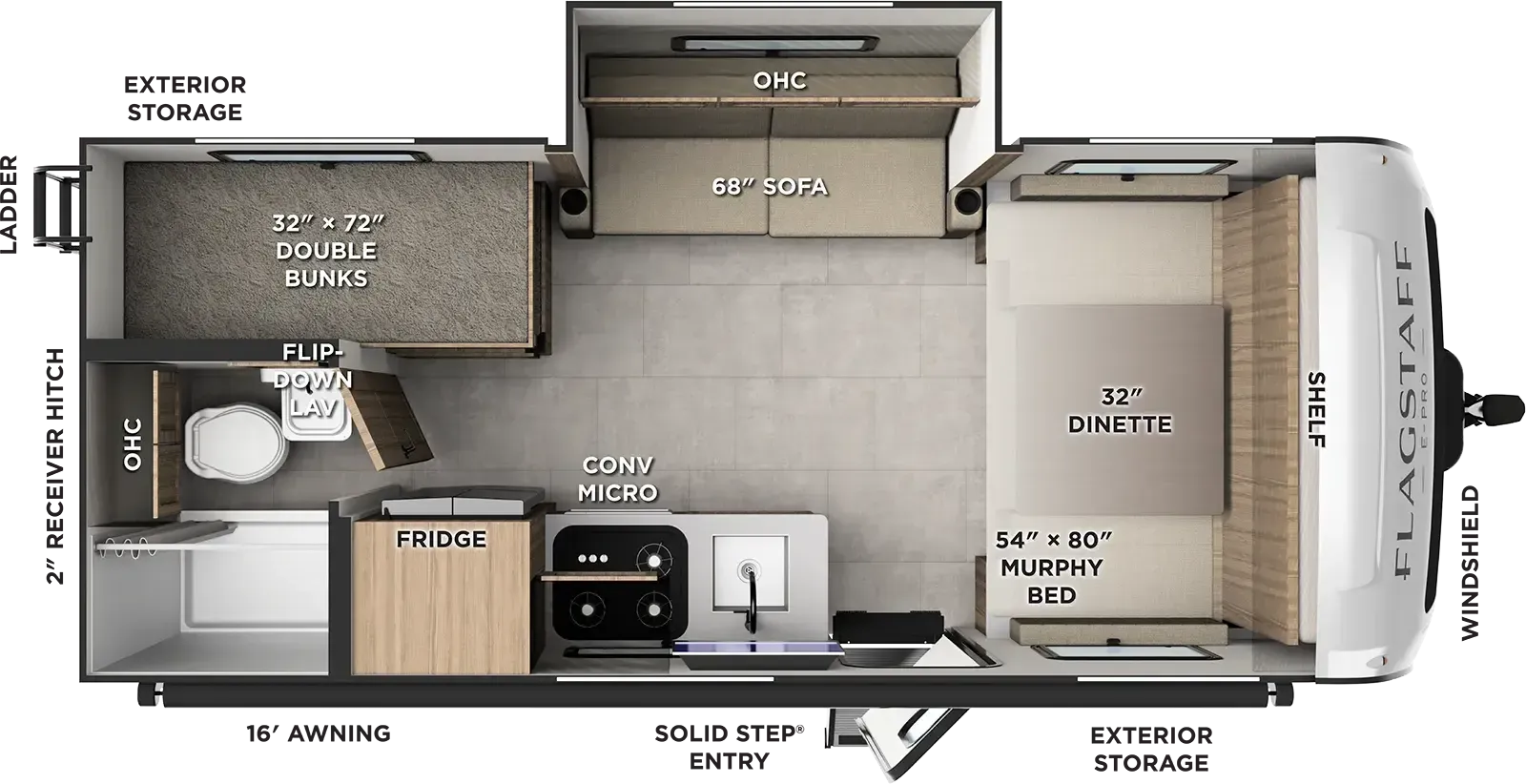 2027 FOREST RIVER FLAGSTAFF 201SBH E-PRO - Floor plan