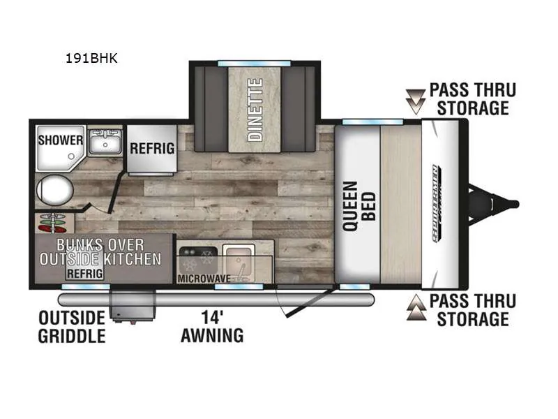 2021 K-Z Sportsmen Classic 191BHK — Floor plan