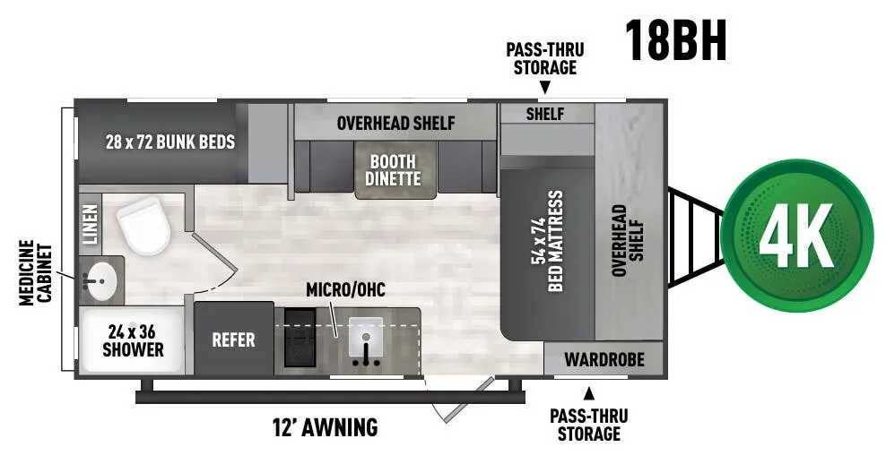 Forest River Viking 18BH floor plan