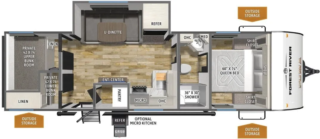 2026 Forest River Puma Camping Edition 263BHCE - Floor plan