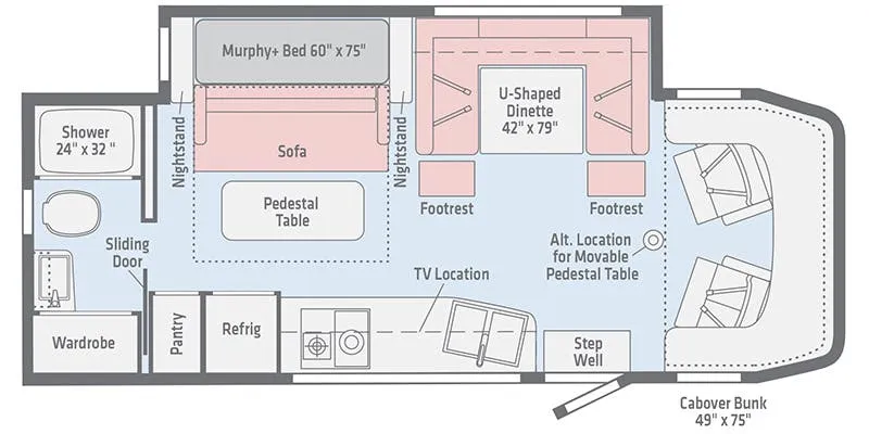 2021 Winnebago Navion 24D - Floor plan
