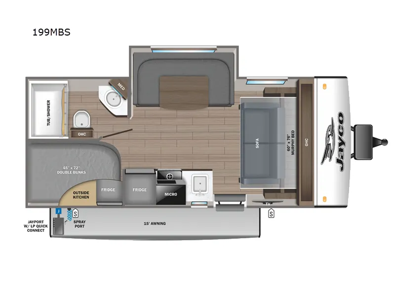 2024 Jayco Jay Feather Micro 199MBS - Floor plan