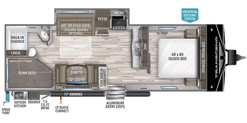2023 Grand Design Transcend Xplor 261BH - Floor plan
