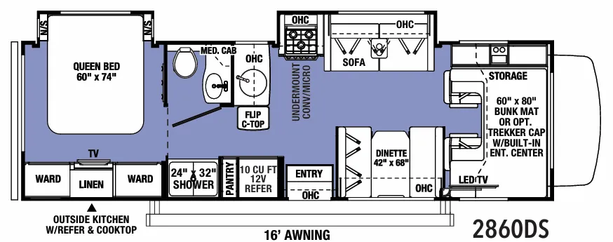 Forest River Sunseeker Classic 2860DS floor plan
