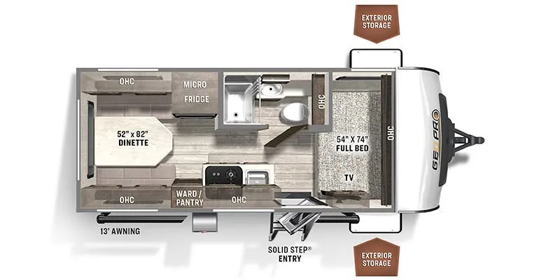 Forest River Rockwood Geo Pro G19RD floor plan
