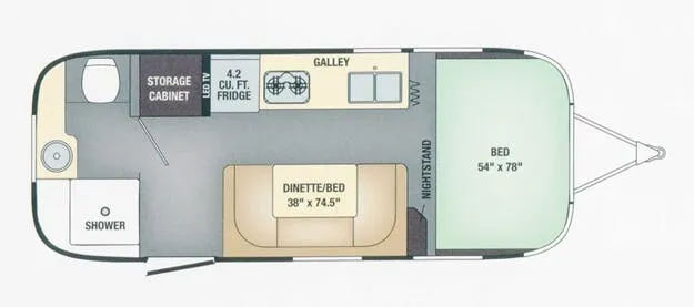 Airstream Sport 22 floor plan