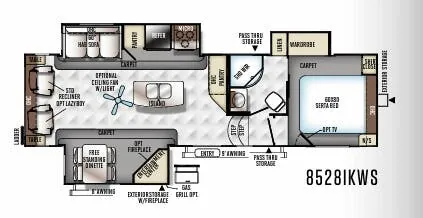 Forest River Flagstaff Classic Super Lite 8528IKWS floor plan