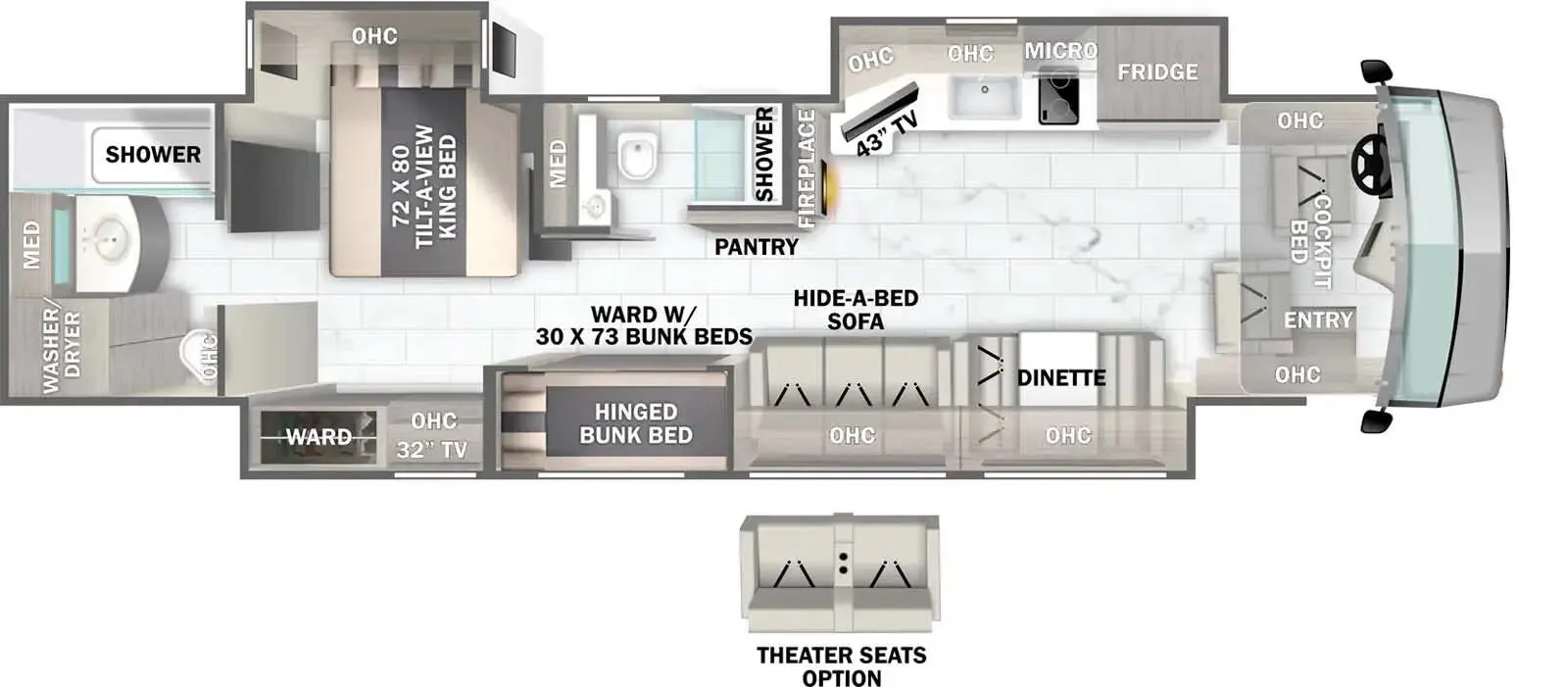 Forest River Berkshire 40F floor plan