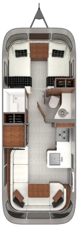 Airstream Globetrotter 25FB floor plan