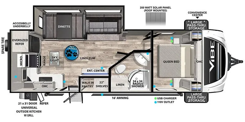 Forest River Vibe West 25KR floor plan