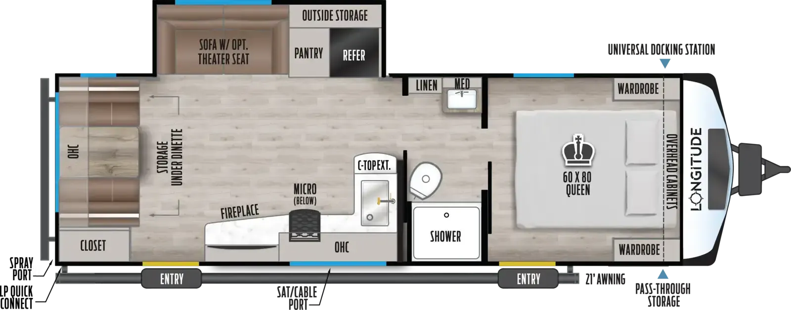 East to West Longitude 250RD floor plan