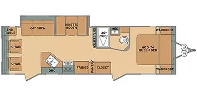 2016 Shasta RVs Oasis 26RL - Floor plan
