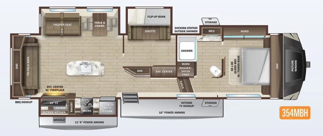 Highland Ridge Open Range Roamer 354MBH floor plan
