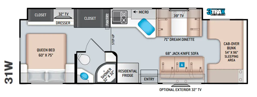 Thor Motor Coach Chateau 31W floor plan