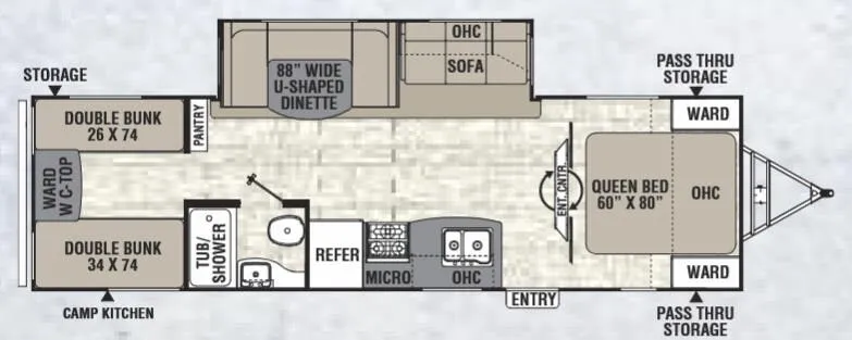 Coachmen Freedom Express Ultra Lite 292BHDS floor plan