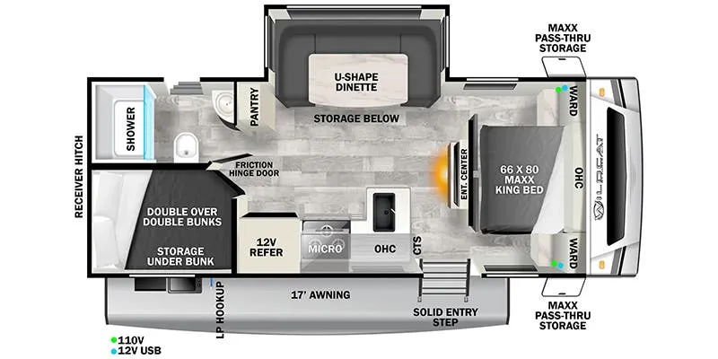 Forest River Wildcat 244DBX floor plan