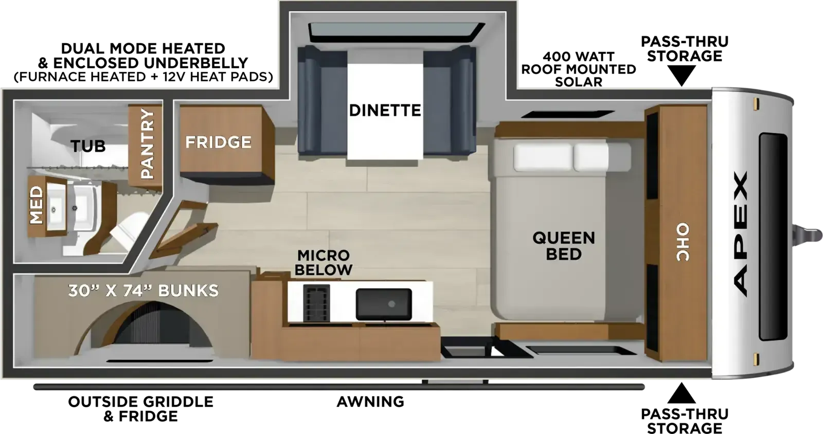 Coachmen Apex Nano 194BHS floor plan